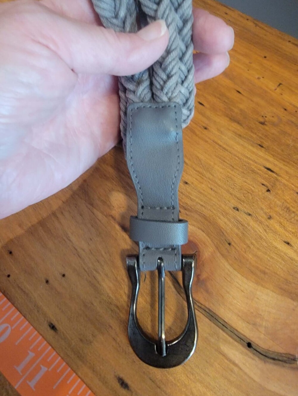 Grey Double Braided Cotton Rope Belt